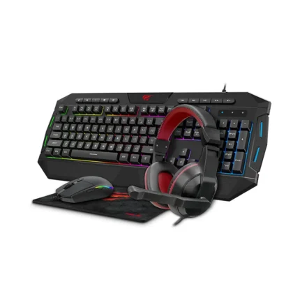 Havit KB501CM Meilleur Pack Gamer Contient un Clavier, Souris, Casque, Tapis 4 en 1